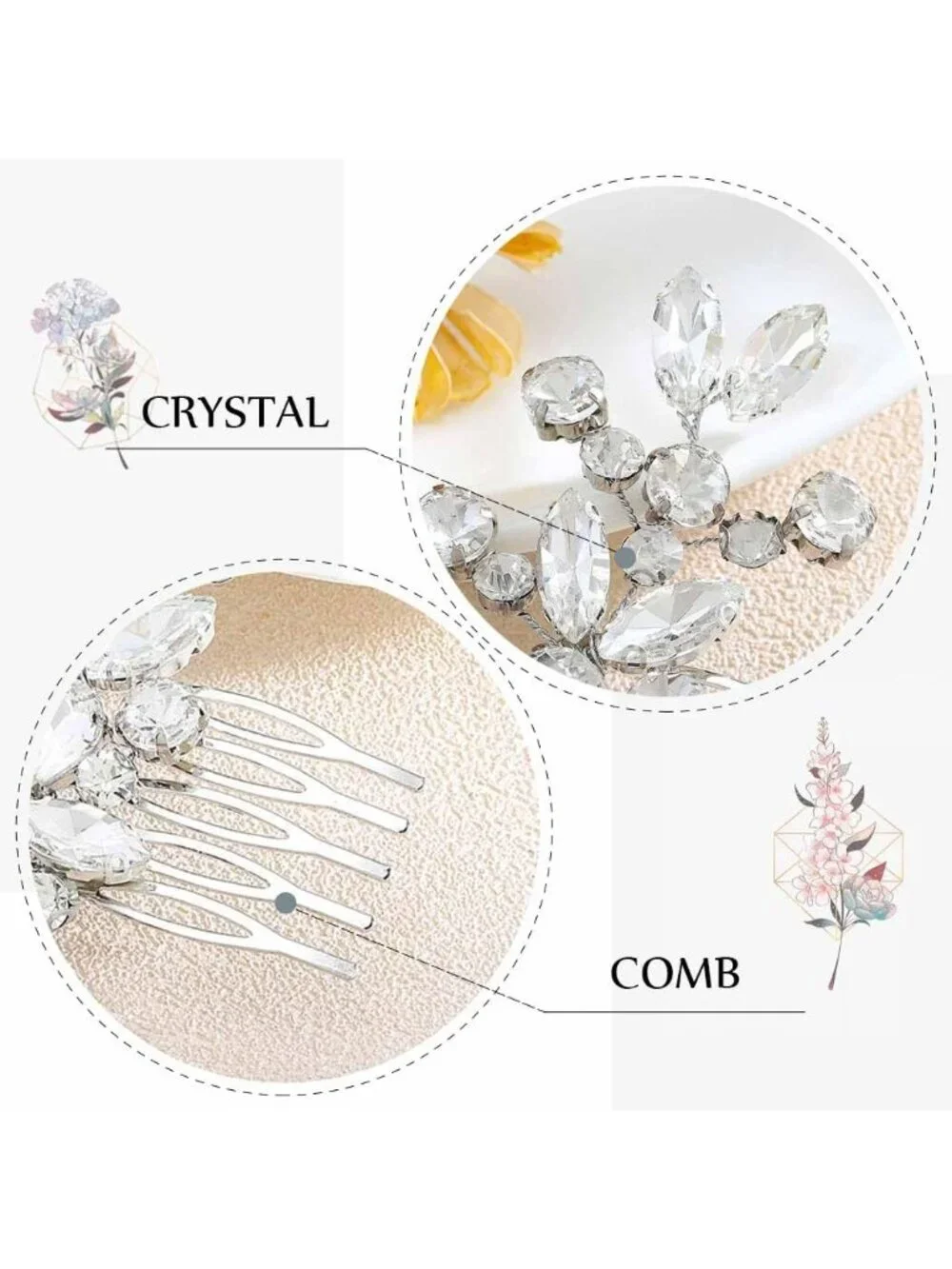 Women's Silver Crystal Rhinestone Bridal Hair Clip Wedding Headpiece